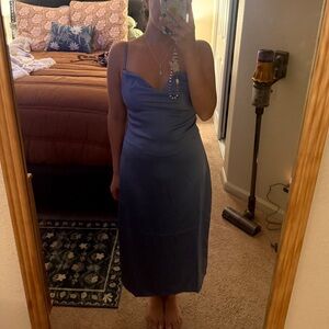 We wore what Blue Slip Dress